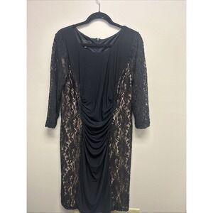 Dress Barn Collection Lace 14 Ruffled Black Dress Date Night Romantic